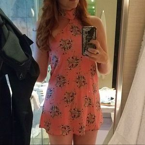 Flynn Skye Floral Halter Mini Dress Low Back